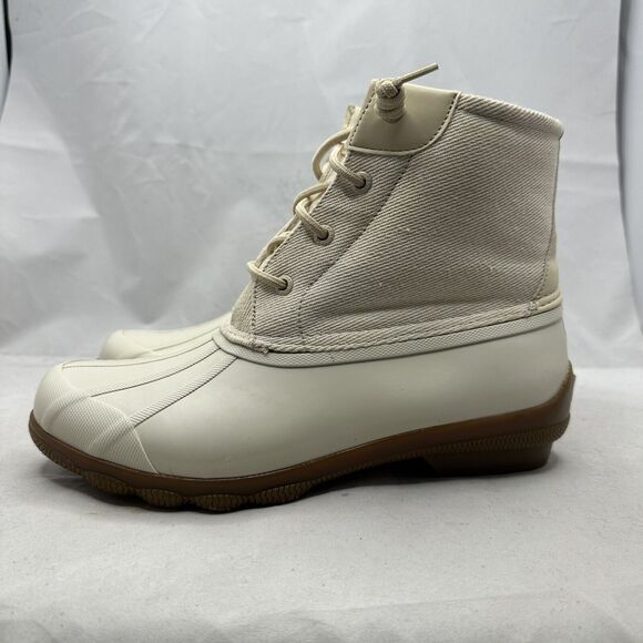Sperry Syren Gulf Duck Boots Iridescent Angora White Women's Size 9M - Picture 2 of 10